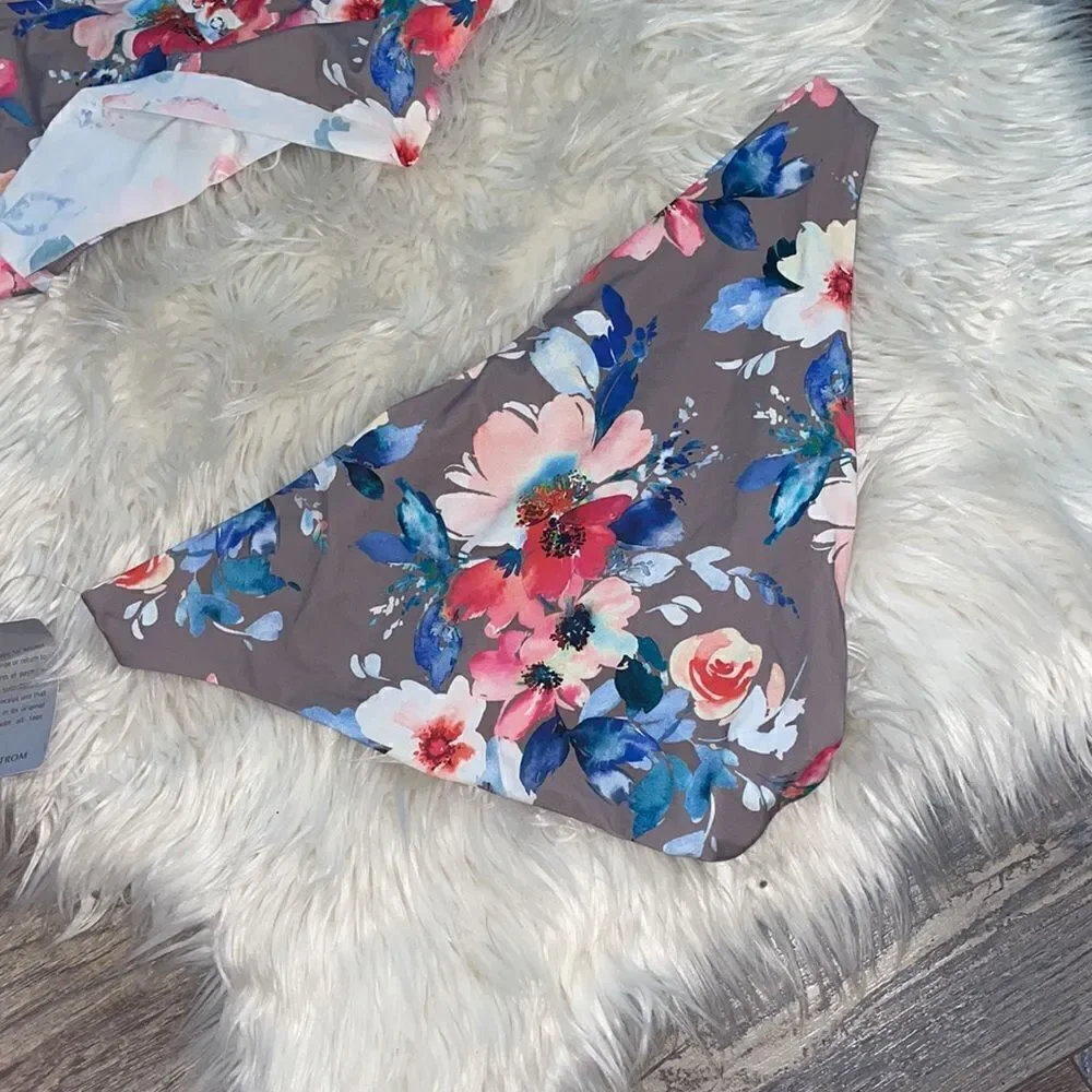 VYB Gray Floral 2 piece swim suit